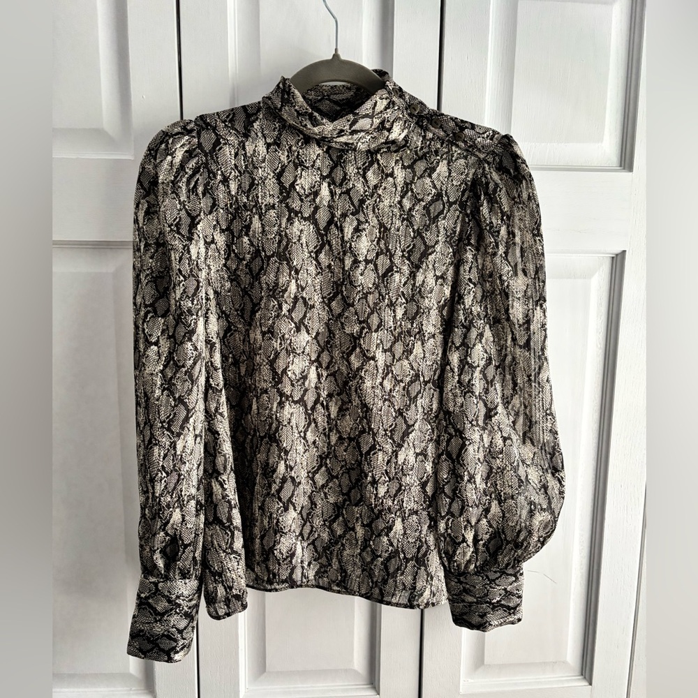 Zara Snake Print Blouse Size M